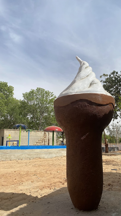 Katsina. Motel Suya Spot restaurant exterior and interior view